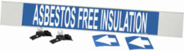 ASBESTOS FREE INSULATION Pipe Marker, 4" H x 24" W, Fits Pipes 8" Dia. or Larger