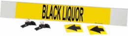 Black Liquor Pipe Marker, 4 Inch H x 24 Inch W, Fits Pipes 8 Inch Dia. or Larger