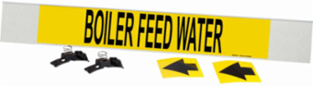 Boiler Feed Water Pipe Marker, 4 Inch H x 24 Inch W, Fits Pipes 8 Inch Dia. or Larger