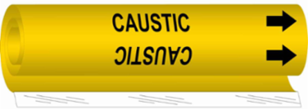 CAUSTIC Pipe Marker, 26 Inch H x 12 Inch W, Fits Pipes 2.5 Inch to 7.875 Inch Diameter