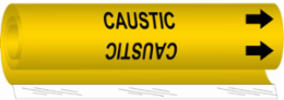 CAUSTIC Pipe Marker, 26 Inch H x 12 Inch W, Fits Pipes 2.5 Inch to 7.875 Inch Diameter
