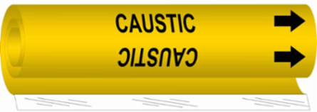 CAUSTIC Pipe Marker 5 Inch x 8 Inch, Fits Pipes 0.5 Inch to 1.375 Inch