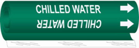 Chilled Water Pipe Marker, 8" H x 5" W, Fits Pipes 0.5" Dia. Thru 1.375" Dia.