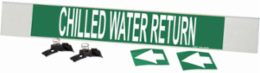 Chilled Water Return Pipe Marker, 4" H x 24" W, Fits Pipes 8" Dia. or Larger