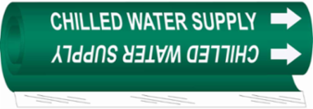 Chilled Water Supply Pipe Marker, 8" H x 5" W, Fits Pipes 0.5" Dia. Thru 1.375" Dia.