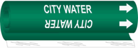 City Water Pipe Marker, 8" H x 5" W, Fits Pipes 0.5" Dia. Thru 1.375" Dia.