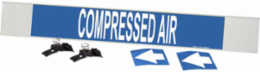 COMPRESSED AIR Pipe Marker, 4" H x 24" W, Fits Pipes 8" Dia. or Larger