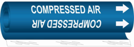 COMPRESSED AIR Pipe Marker, 8" H x 5" W, Fits Pipes 0.5" Dia. Thru 1.375" Dia.