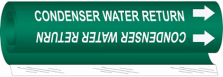 Condenser Water Return Pipe Marker, 9" H x 8" W, Fits Pipes 1.5" Dia. Thru 2.375" Dia.