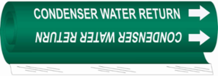 Condenser Water Return Pipe Marker, 8" H x 5" W, Fits Pipes 0.5" Dia. Thru 1.375" Dia.