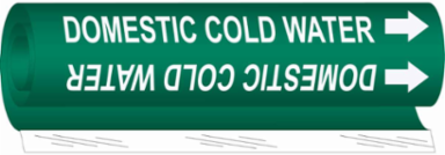 Domestic Cold Water Pipe Marker, 9" H x 8" W, Fits Pipes 1.5" Dia. Thru 2.375" Dia.