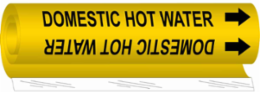 Domestic Hot Water Pipe Marker, 9" H x 8" W, Fits Pipes 1.5" Dia. Thru 2.375" Dia.