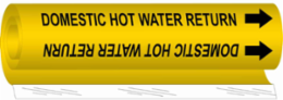 Domestic Hot Water Return Pipe Marker, 9" H x 8" W, Fits Pipes 1.5" Dia. Thru 2.375" Dia.