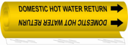 Domestic Hot Water Return Pipe Marker, 26" H x 12" W, Fits Pipes 2.5" Dia. Thru 7.875" Dia.