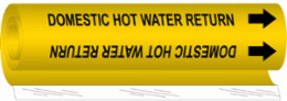 Domestic Hot Water Return Pipe Marker, 8" H x 5" W, Fits Pipes 0.5" Dia. Thru 1.375" Dia.