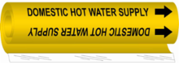 Domestic Hot Water Supply Pipe Marker, 9" H x 8" W, Fits Pipes 1.5" Dia. Thru 2.375" Dia.