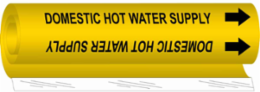 Domestic Hot Water Supply Pipe Marker, 8" H x 5" W, Fits Pipes 0.5" Dia. Thru 1.375" Dia.