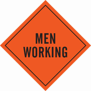 Men Working Sign, 36" H x 36" W, Mesh