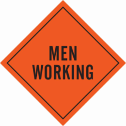 Men Working Sign, 36" H x 36" W, Mesh