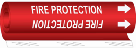 FIRE PROTECTION Pipe Marker, 26" H x 12" W, Fits Pipes 2.5" Dia. Thru 7.875" Dia.