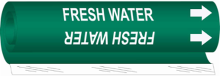 Fresh Water Pipe Marker, 8" H x 5" W, Fits Pipes 0.5" Dia. Thru 1.375" Dia.
