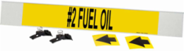 #2 Fuel Oil Pipe Marker, 4 Inch H x 24 Inch W, Fits Pipes 8 Inch Dia. or Larger