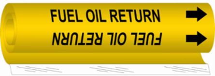 Fuel Oil Return Pipe Marker, 9" H x 8" W, Fits Pipes 1.5" Dia. Thru 2.375" Dia.
