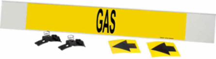 GAS Pipe Marker, 4" H x 24" W, Fits Pipes 8" Dia. or Larger