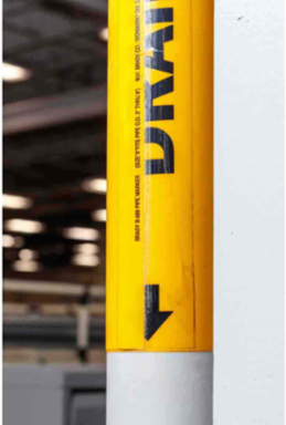 HEATING SUPPLY Pipe Marker, 9" H x 8" W, Fits Pipes 1.5" Dia. Thru 2.375" Dia.