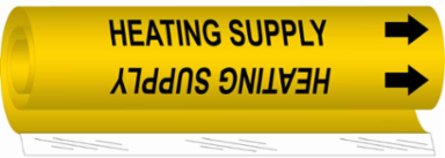 HEATING SUPPLY Pipe Marker, 26" H x 12" W, Fits Pipes 2.5" Dia. Thru 7.875" Dia.