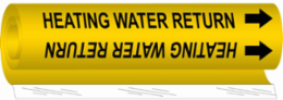 Heating Water Return Pipe Marker, 9" H x 8" W, Fits Pipes 1.5" Dia. Thru 2.375" Dia.