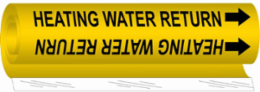 Heating Water Return Pipe Marker, 26" H x 12" W, Fits Pipes 2.5" Dia. Thru 7.875" Dia.