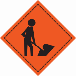 Construction Worker Picto Sign, 36" H x 36" W, Mesh