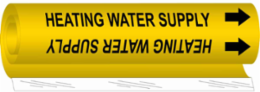 Heating Water Supply Pipe Marker, 9" H x 8" W, Fits Pipes 1.5" Dia. Thru 2.375" Dia.