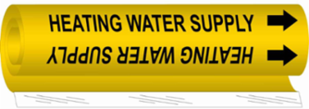 Heating Water Supply Pipe Marker, 8" H x 5" W, Fits Pipes 0.5" Dia. Thru 1.375" Dia.