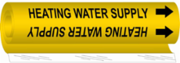 Heating Water Supply Pipe Marker, 8" H x 5" W, Fits Pipes 0.5" Dia. Thru 1.375" Dia.