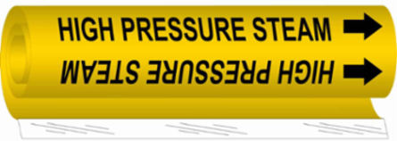 High Pressure Steam Pipe Marker, 26" H x 12" W, Fits Pipes 2.5" Dia. Thru 7.875" Dia.