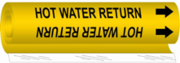 Hot Water Return Pipe Marker, 8" H x 5" W, Fits Pipes 0.5" Dia. Thru 1.375" Dia.