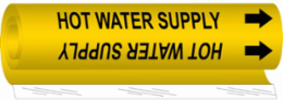 Hot Water Supply Pipe Marker, 9" H x 8" W, Fits Pipes 1.5" Dia. Thru 2.375" Dia.