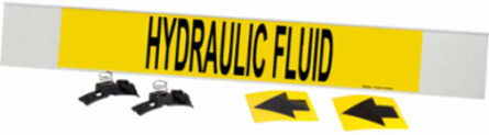 Hydraulic Fluid Pipe Marker, 4" H x 24" W, Fits Pipes 8" Dia. or Larger