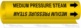 Wrap Around Pipe Marker: MEDIUM PRESSURE STEAM, 26" H x 12" W, Fits Pipes 2.5" Dia. Thru 7.875" Dia.