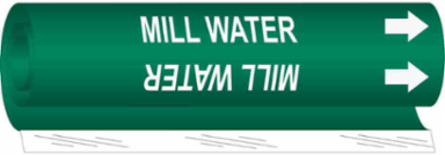 Mill Water Pipe Marker, 8" H x 5" W, Fits Pipes 0.5" Dia. Thru 1.375" Dia.