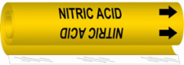 NITRIC ACID Pipe Marker, 26" H x 12" W, Fits Pipes 2.5" Dia. Thru 7.875" Dia.