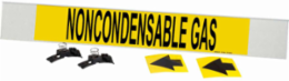 NONCONDENSABLE GAS Pipe Marker, 4" H x 24" W, Fits Pipes 8" Dia. or Larger