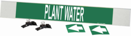 Plant Water Pipe Marker, 4" H x 24" W, Fits Pipes 8" Dia. or Larger