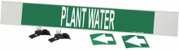 Plant Water Pipe Marker, 4" H x 24" W, Fits Pipes 8" Dia. or Larger