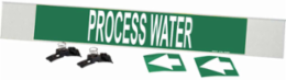 Process Water Pipe Marker, 4" H x 24" W, Fits Pipes 8" Dia. or Larger