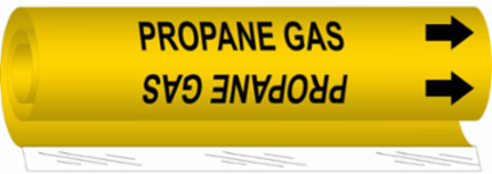 PROPANE GAS Pipe Marker, 9" H x 8" W, Fits Pipes 1.5" Dia. Thru 2.375" Dia.