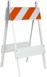 Metal Folding Barricades, 42" H x 24" W x 24" L, Reflective Orange/White