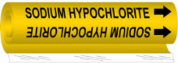 SODIUM HYPOCHLORITE Pipe Marker, 9" H x 8" W, Fits Pipes 1.5" Dia. Thru 2.375" Dia.
